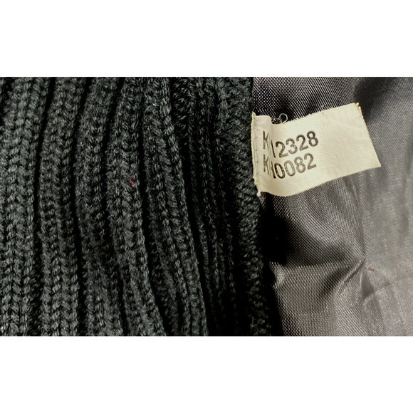 Kikit Faux Fur Front Vest Ribbed Sweater Back Womens Large Y2K Black Full Zip - Picture 6 of 11